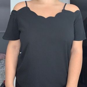 MONTEAU BLACK BLOUSE SZ L